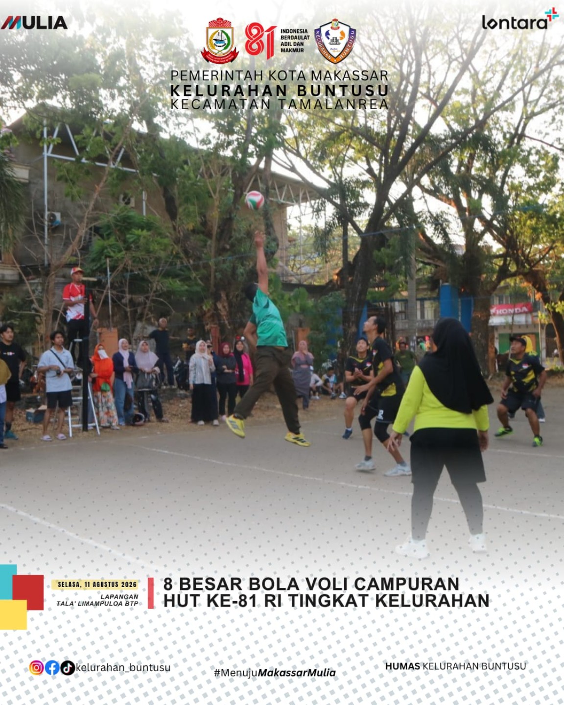 8 Besar Bola Voli Campuran HUT ke-81 RI Tingkat Kelurahan, Kelurahan Buntusu