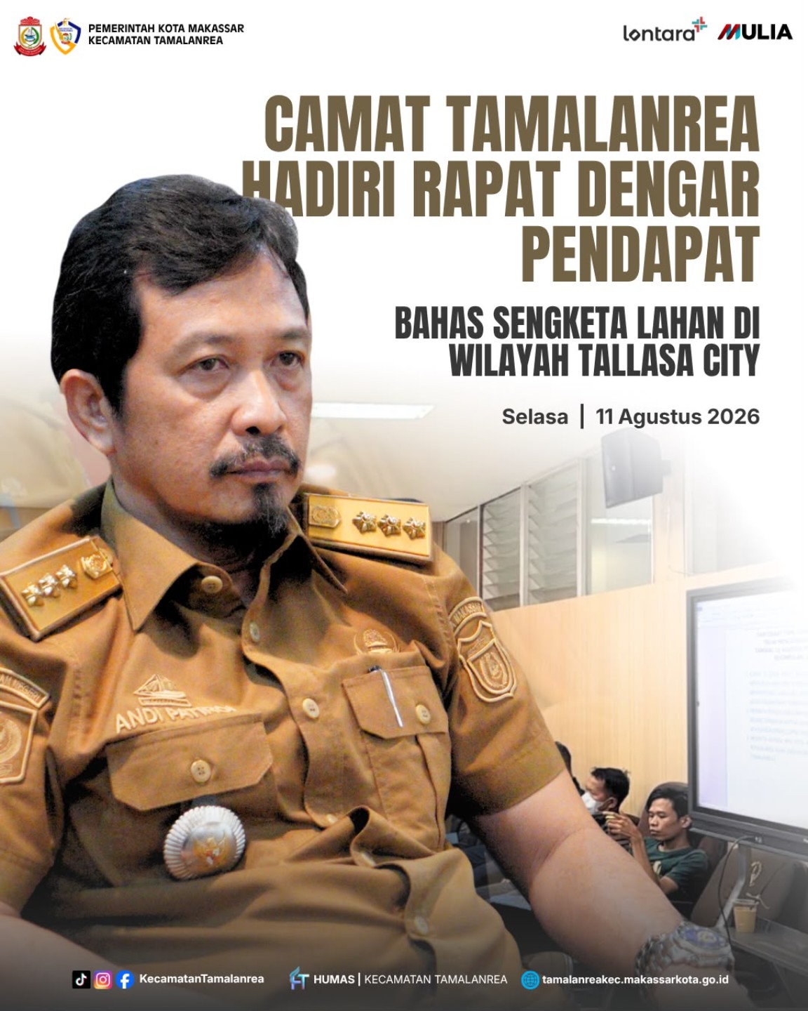 Camat Tamalanrea Hadiri Rapat Dengar Pendapat