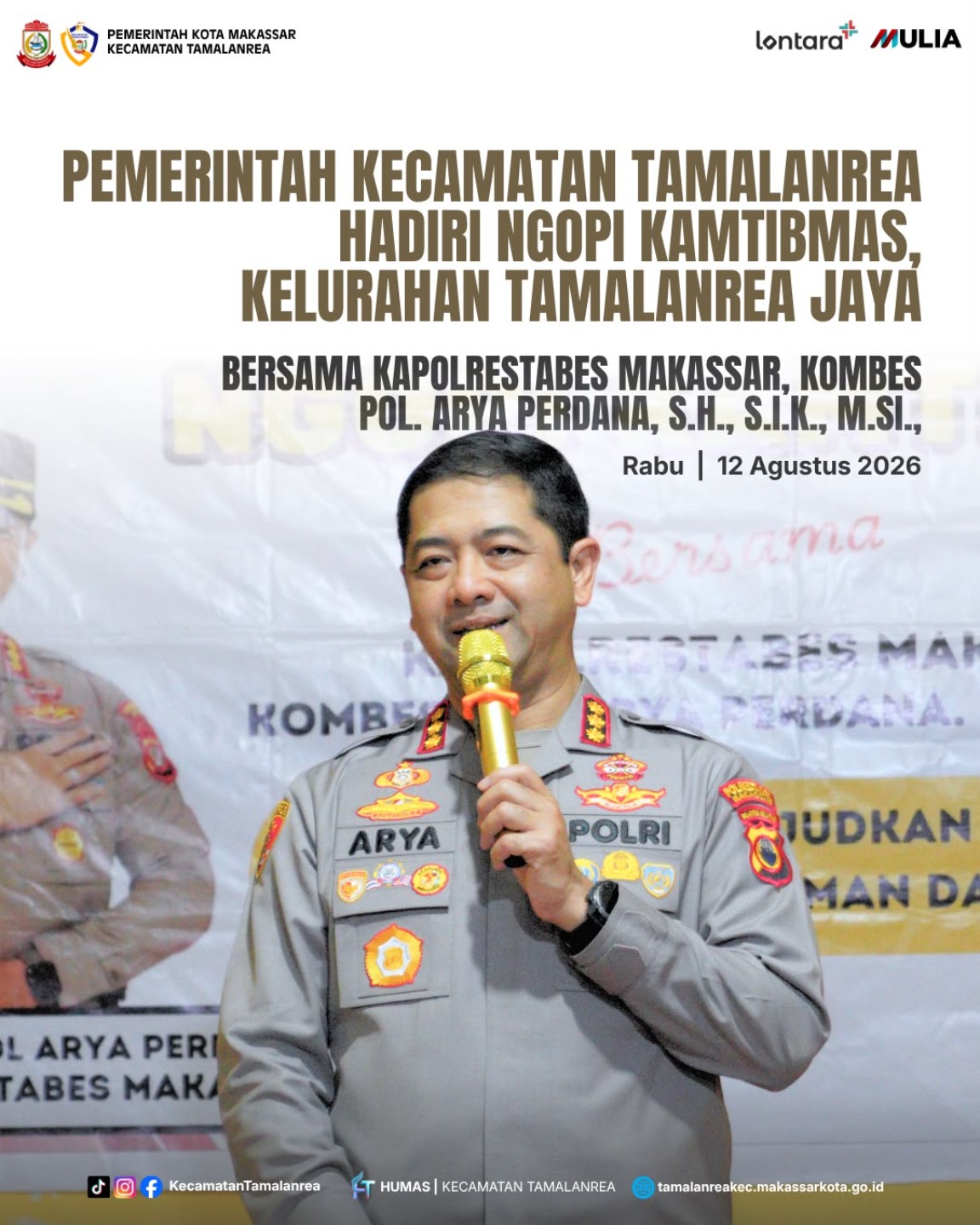 Pemerintah Kecamatan Tamalanrea Hadiri Ngopi KAMTIBMAS, Kel. Tamalanrea Jaya